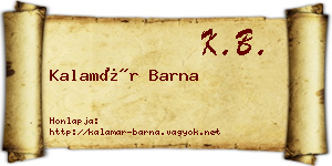 Kalamár Barna névjegykártya