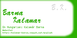 barna kalamar business card